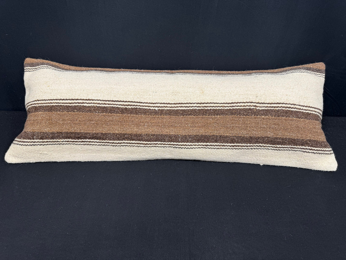 Turkish Hemp Pillow Cushion Natural Beige Brown Cushion Cover 14x40 #30514