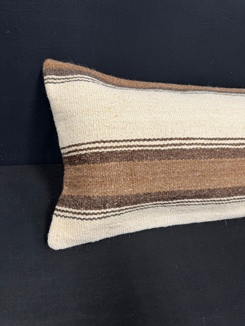 Turkish Hemp Pillow Cushion Natural Beige Brown Cushion Cover 14x40 #30514