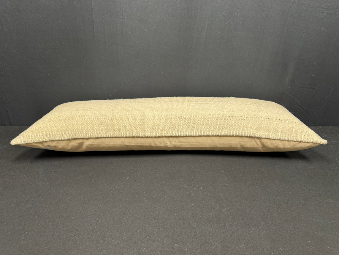 Turkish Hemp Pillow Cushion Natural Beige Red Cushion Cover 14x40 #30516