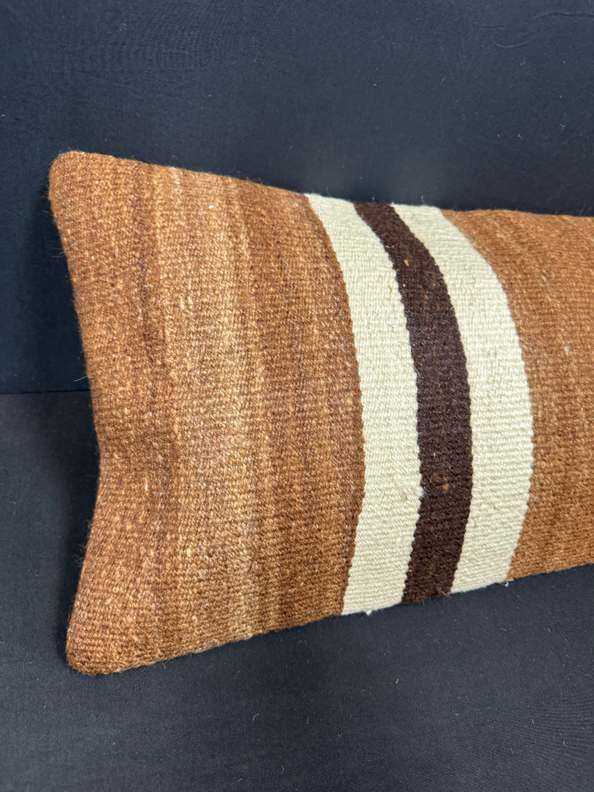 Turkish Hemp Pillow Cushion Natural Beige Brown Cushion Cover 14x40 #30508