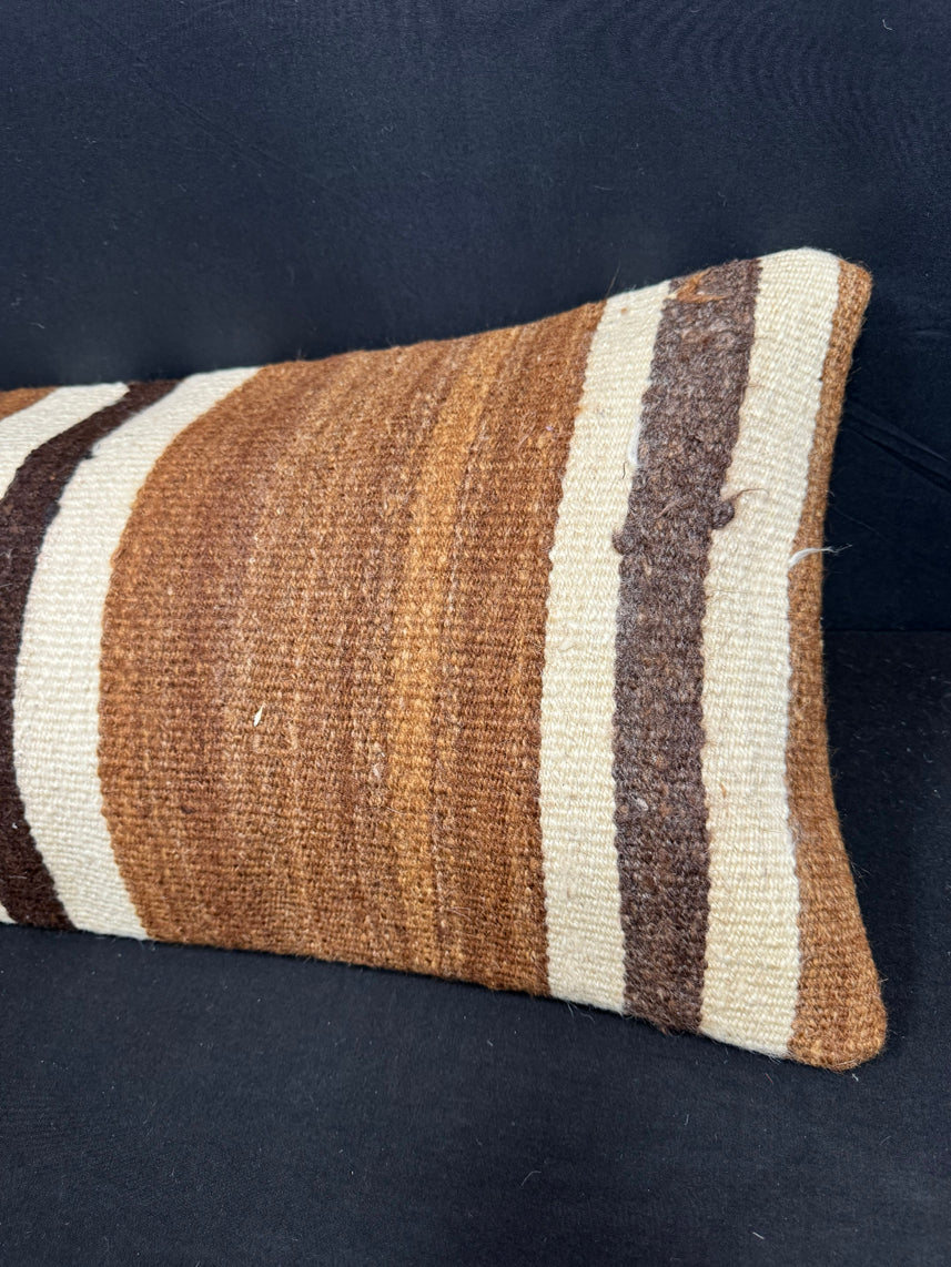Turkish Hemp Pillow Cushion Natural Beige Brown Cushion Cover 14x40 #30508