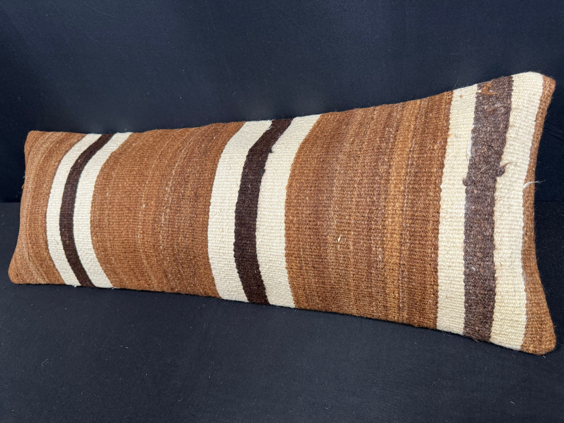 Turkish Hemp Pillow Cushion Natural Beige Brown Cushion Cover 14x40 #30508