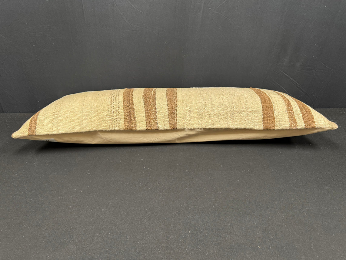Turkish Hemp Pillow Cushion Natural Beige Brown Cushion Cover 14x40 #30517