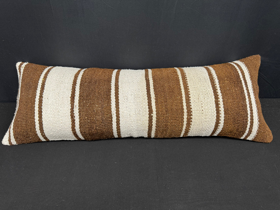 Turkish Hemp Pillow Cushion Natural Beige Brown Cushion Cover 14x40 #30497