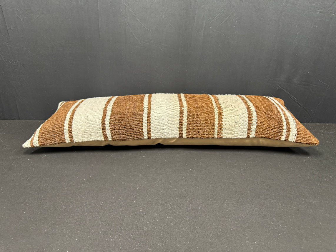 Turkish Hemp Pillow Cushion Natural Beige Brown Cushion Cover 14x40 #30497
