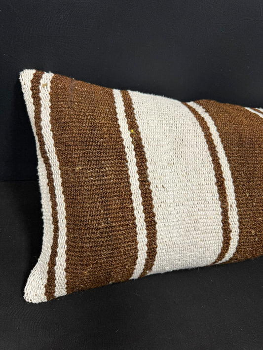 Turkish Hemp Pillow Cushion Natural Beige Brown Cushion Cover 14x40 #30497