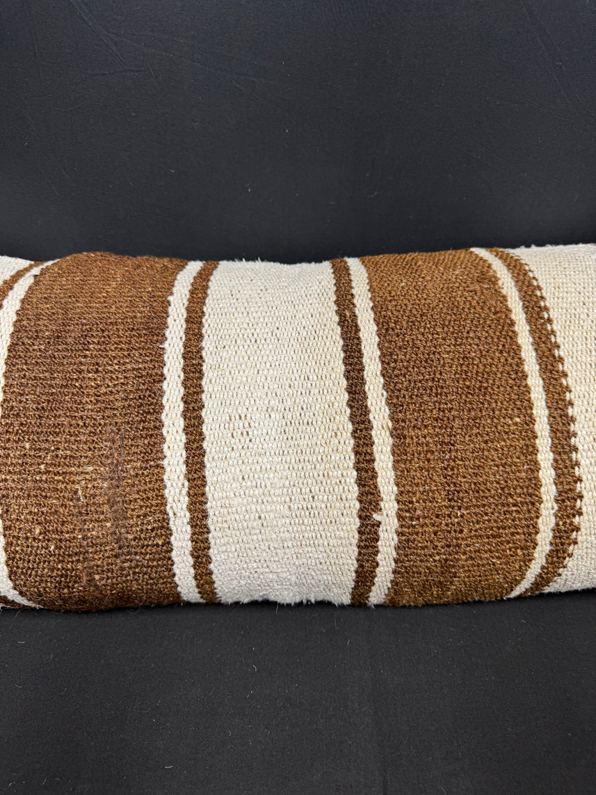 Turkish Hemp Pillow Cushion Natural Beige Brown Cushion Cover 14x40 #30497