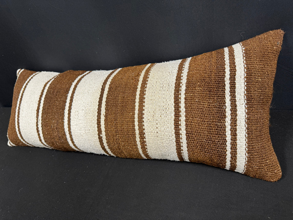 Turkish Hemp Pillow Cushion Natural Beige Brown Cushion Cover 14x40 #30497