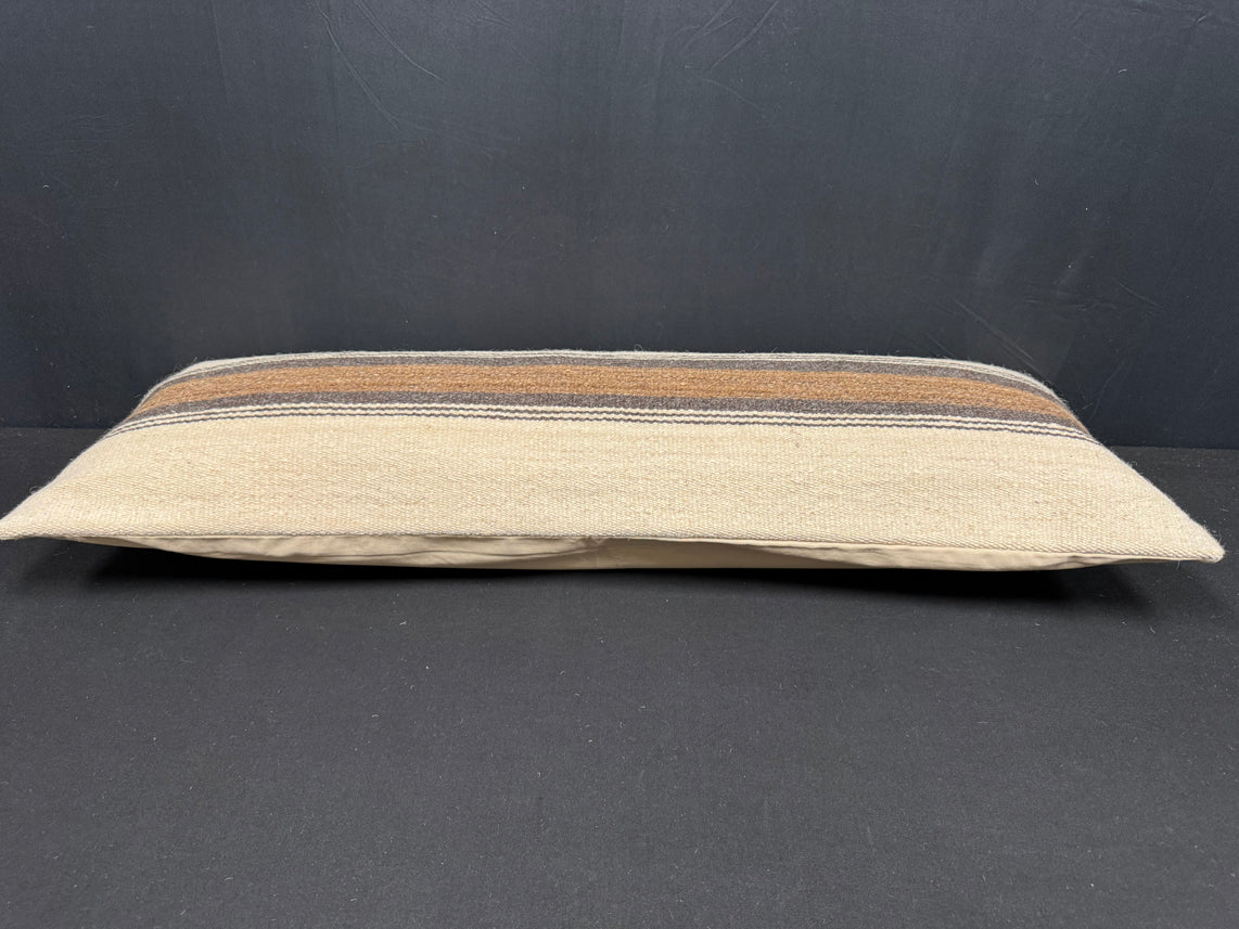 Turkish Hemp Pillow Cushion Natural Beige Brown Cushion Cover 14x40 #30499