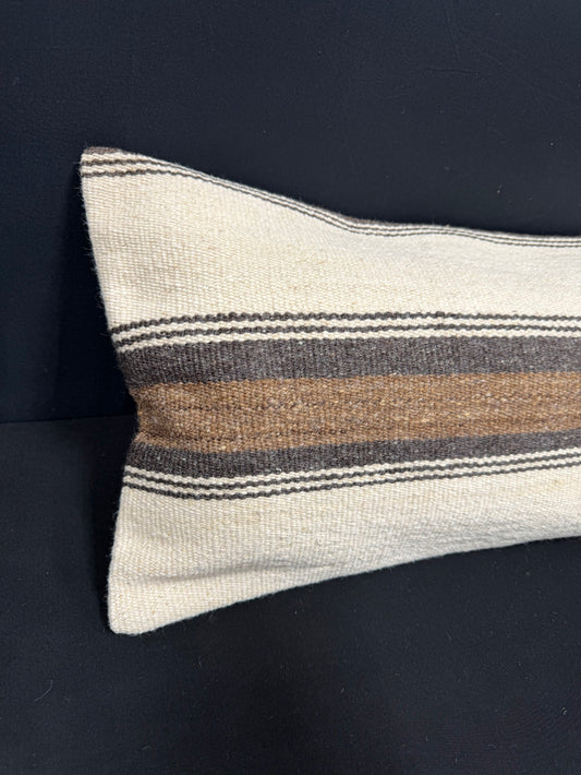 Turkish Hemp Pillow Cushion Natural Beige Brown Cushion Cover 14x40 #30499