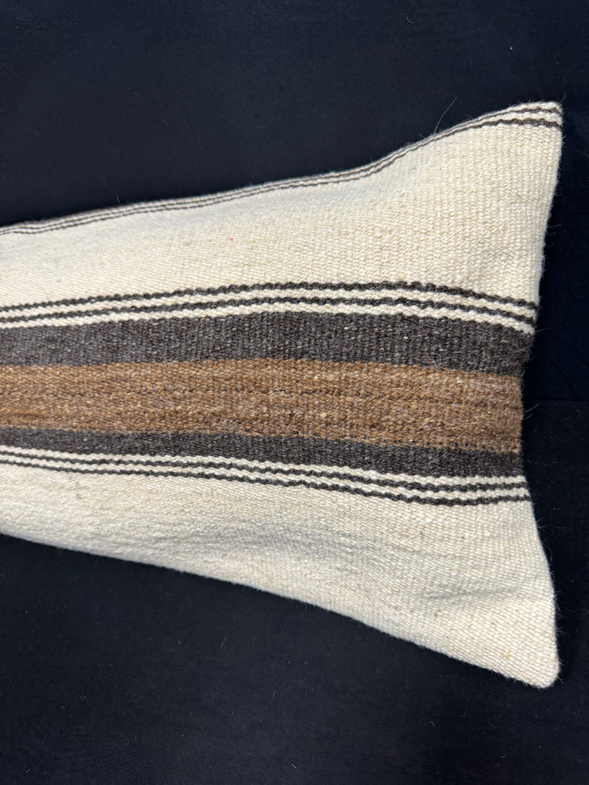 Turkish Hemp Pillow Cushion Natural Beige Brown Cushion Cover 14x40 #30499