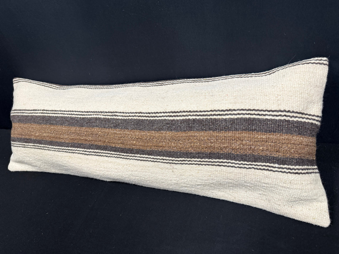 Turkish Hemp Pillow Cushion Natural Beige Brown Cushion Cover 14x40 #30499