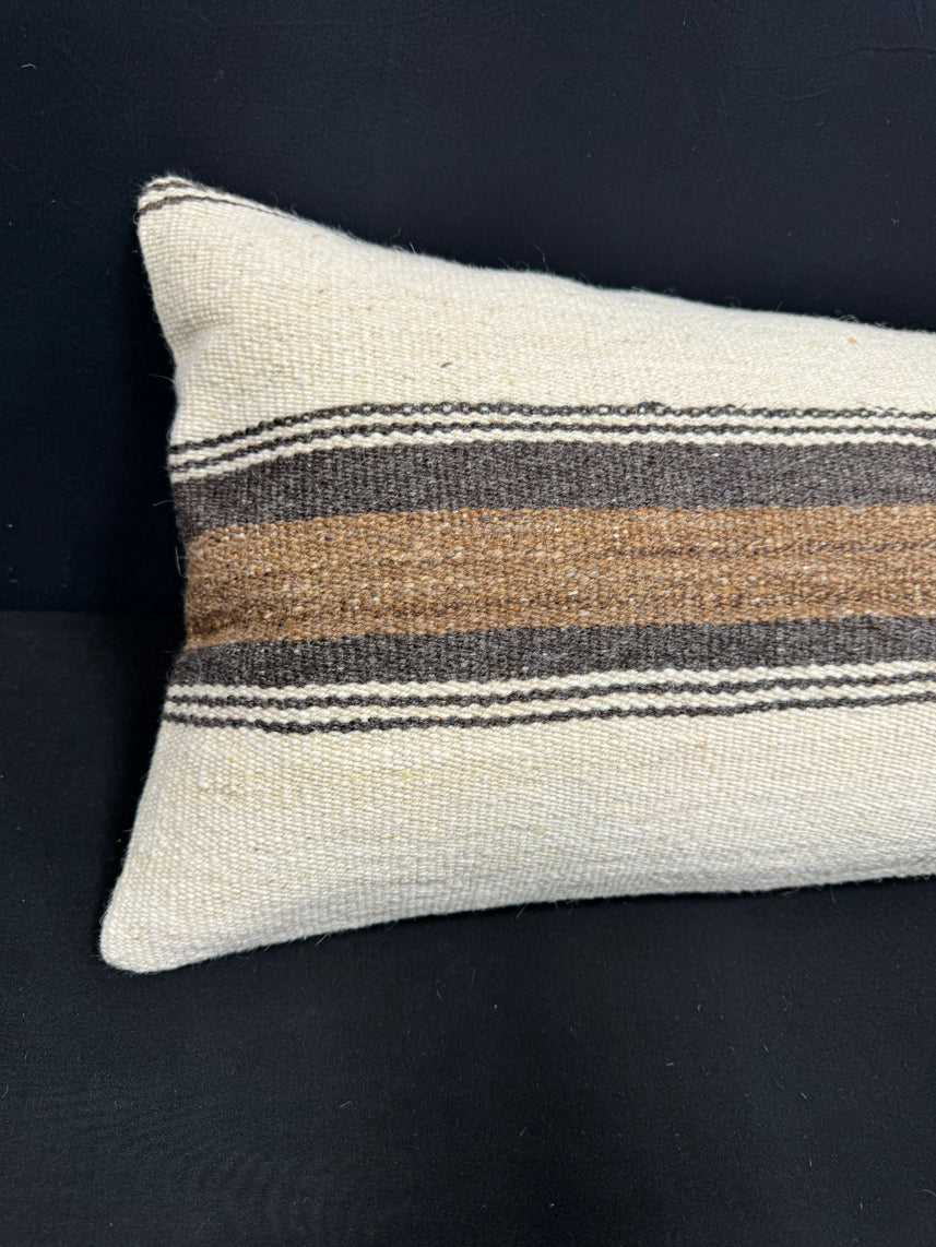 Turkish Hemp Pillow Cushion Natural Beige Brown Cushion Cover 14x40 #30515