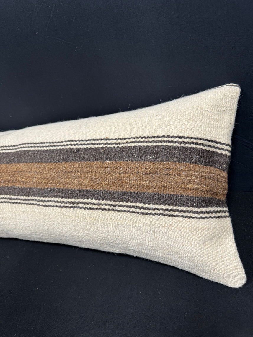Turkish Hemp Pillow Cushion Natural Beige Brown Cushion Cover 14x40 #30515