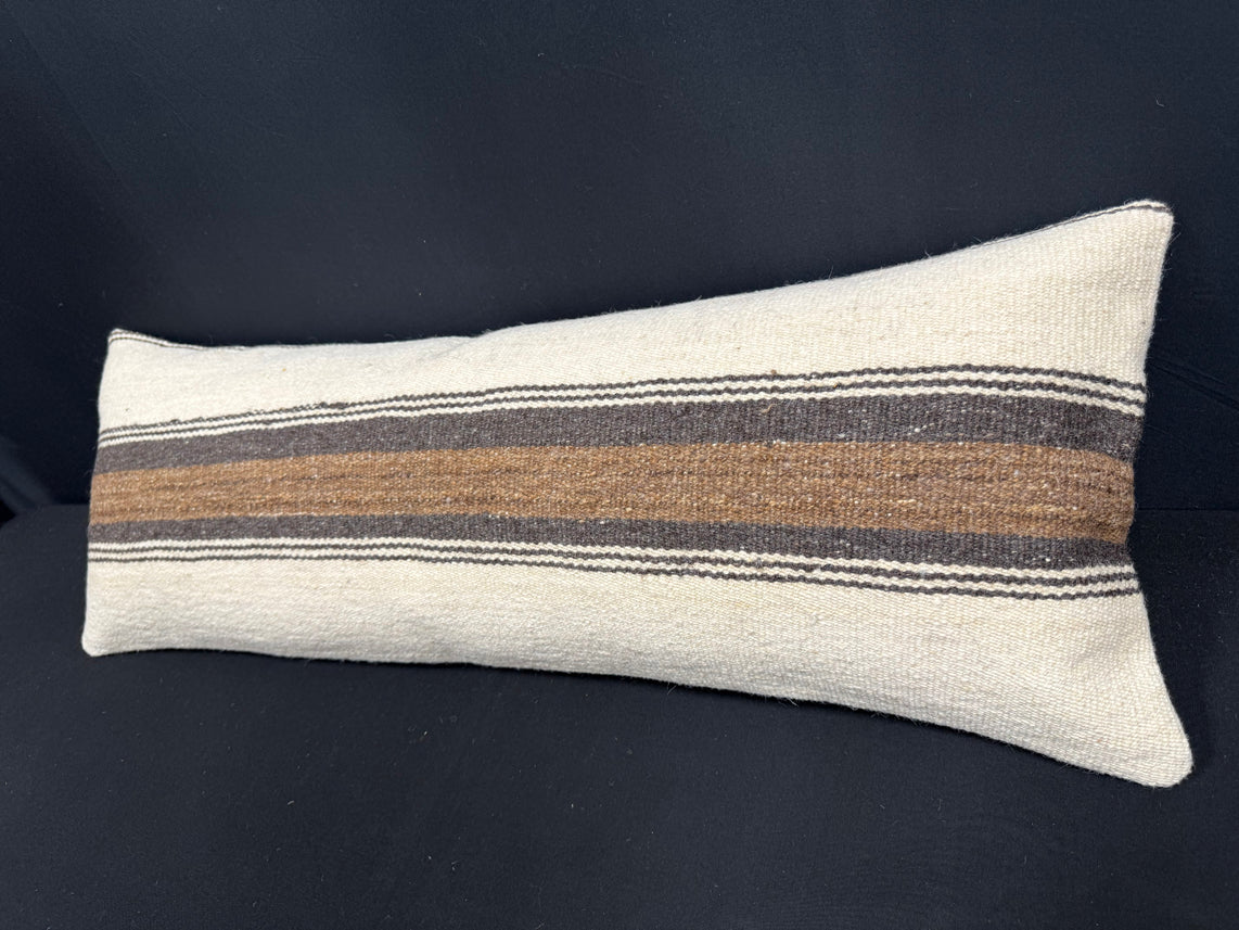 Turkish Hemp Pillow Cushion Natural Beige Brown Cushion Cover 14x40 #30515