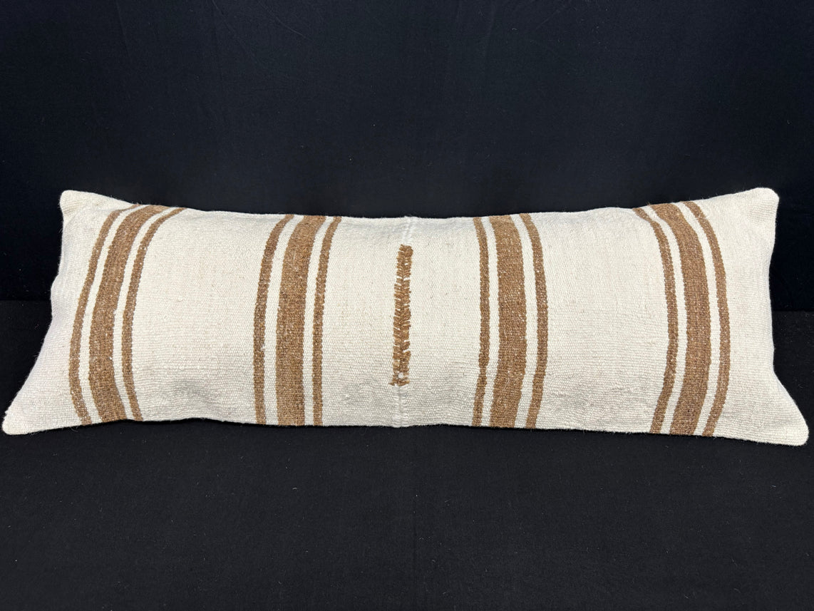 Turkish Hemp Pillow Cushion Natural Beige Brown Cushion Cover 14x40 #30496