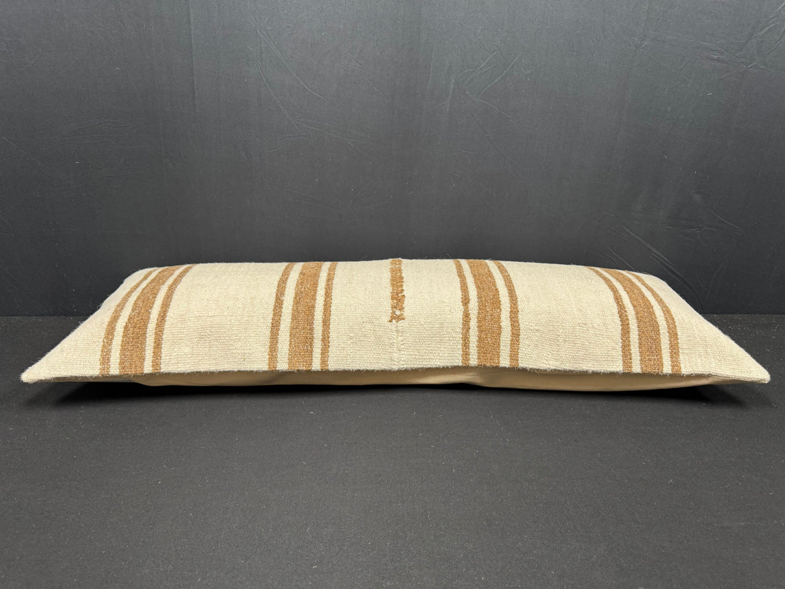Turkish Hemp Pillow Cushion Natural Beige Brown Cushion Cover 14x40 #30496