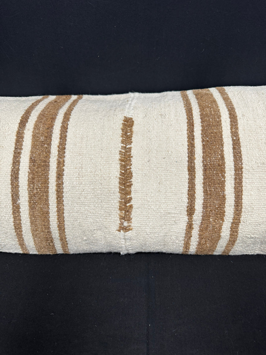 Turkish Hemp Pillow Cushion Natural Beige Brown Cushion Cover 14x40 #30496