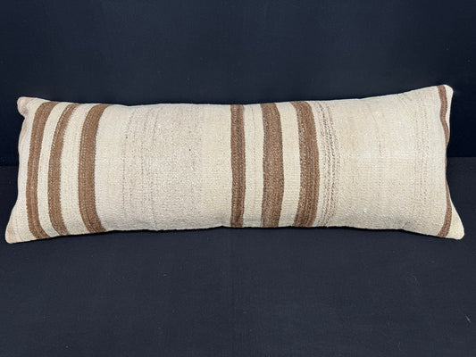 Turkish Hemp Pillow Cushion Natural Beige Brown Cushion Cover 14x40 #30439