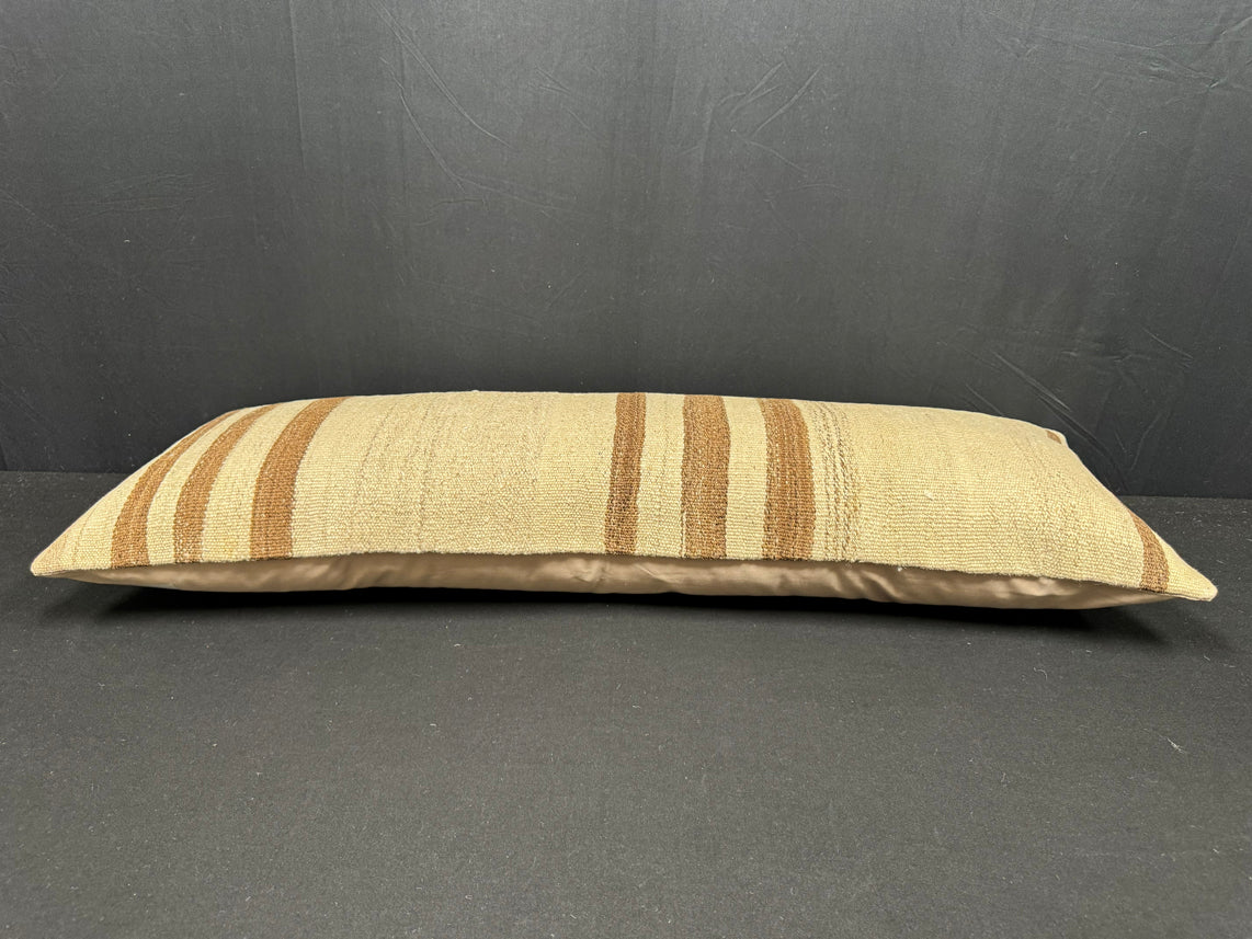 Turkish Hemp Pillow Cushion Natural Beige Brown Cushion Cover 14x40 #30439