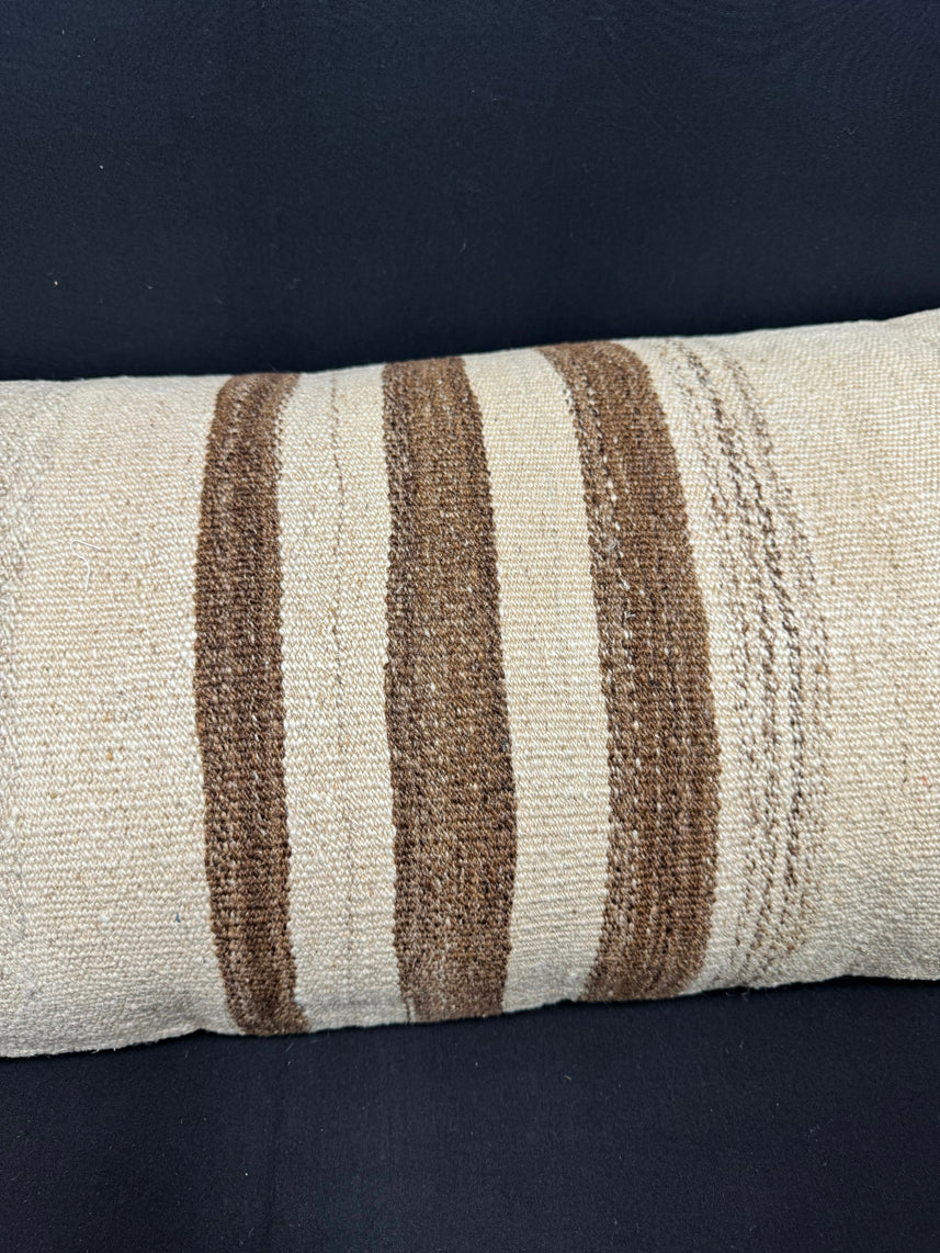 Turkish Hemp Pillow Cushion Natural Beige Brown Cushion Cover 14x40 #30439