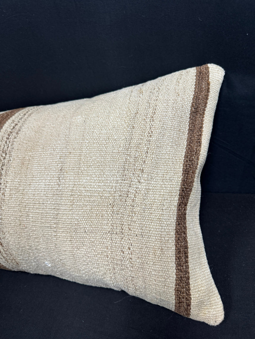 Turkish Hemp Pillow Cushion Natural Beige Brown Cushion Cover 14x40 #30439
