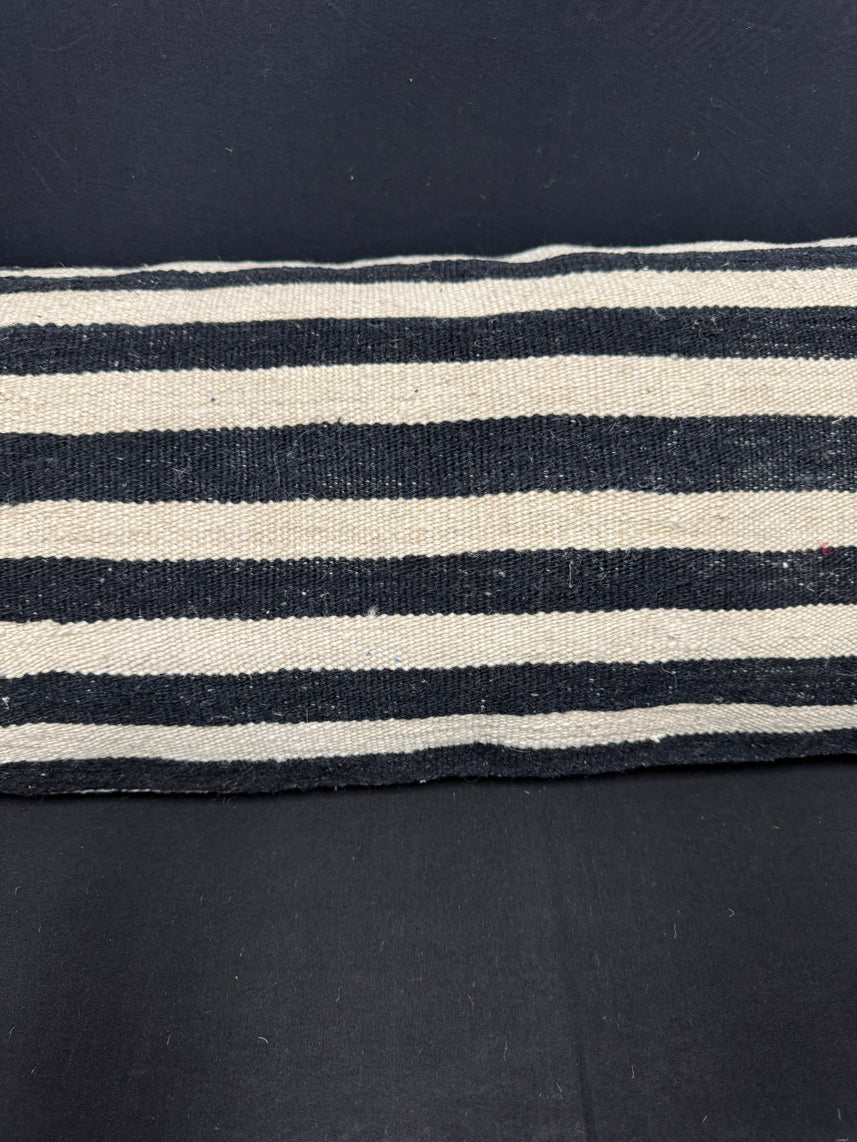 Turkish Hemp Pillow Cushion Natural Beige Black Cushion Cover 14x40 #30507