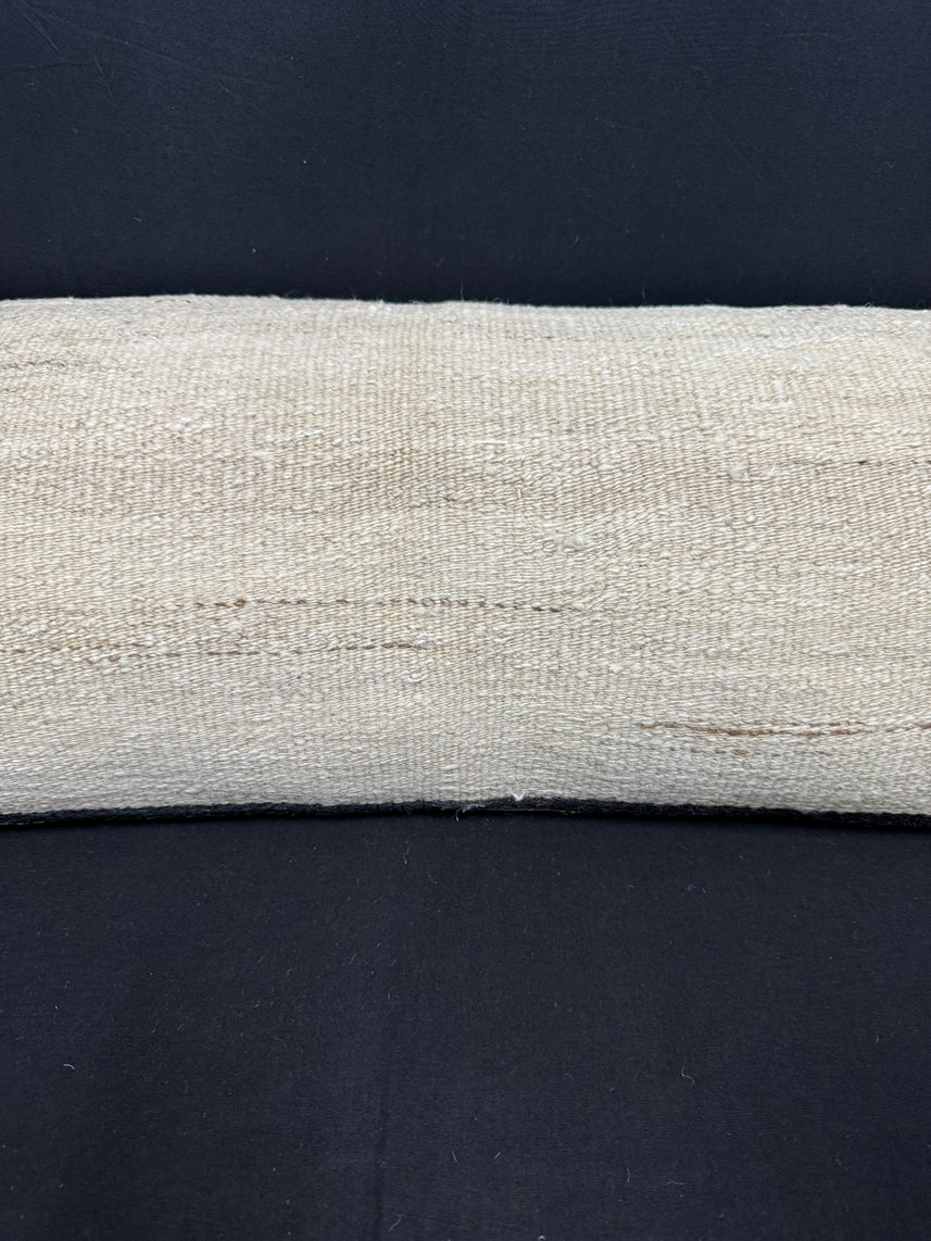 Turkish Hemp Pillow Cushion Natural Beige Black Cushion Cover 14x40 #30433