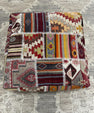 Turkish Kilim Ottoman Pouffe 39"x39"x12" #02-P