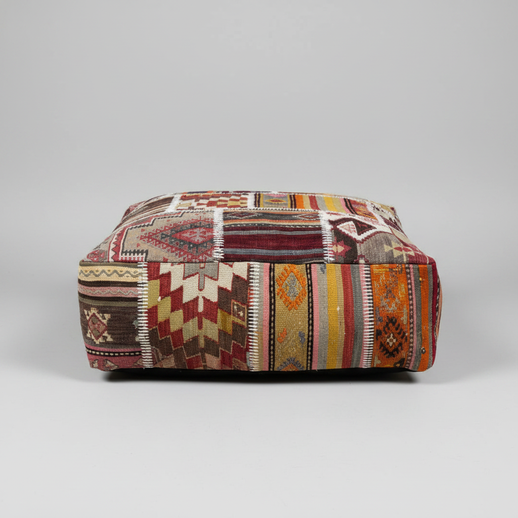 Turkish Kilim Ottoman Pouffe 39"x39"x12" #02-P