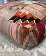 Turkish Kilim Ottoman Pouffe 39"x39"x12" #17-P