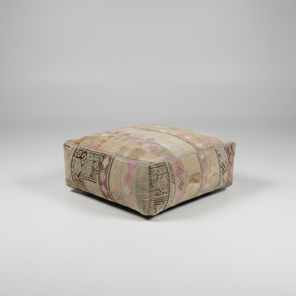 Turkish Kilim Ottoman Pouffe 39"x39"x12" #06-P