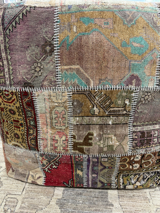 Turkish Kilim Ottoman Pouffe 39"x39"x12" #16-P