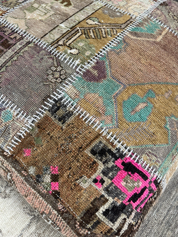 Turkish Kilim Ottoman Pouffe 39"x39"x12" #16-P