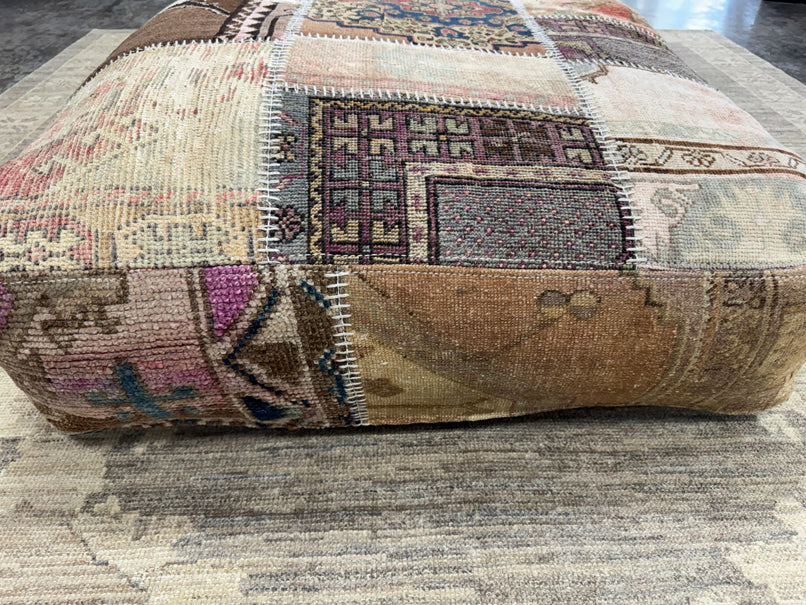 Turkish Kilim Ottoman Pouffe 39"x39"x12" #18-P