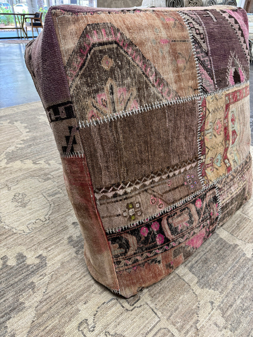 Turkish Kilim Ottoman Pouffe 39"x39"x12" #19-P
