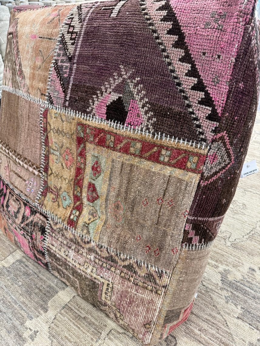 Turkish Kilim Ottoman Pouffe 39"x39"x12" #19-P