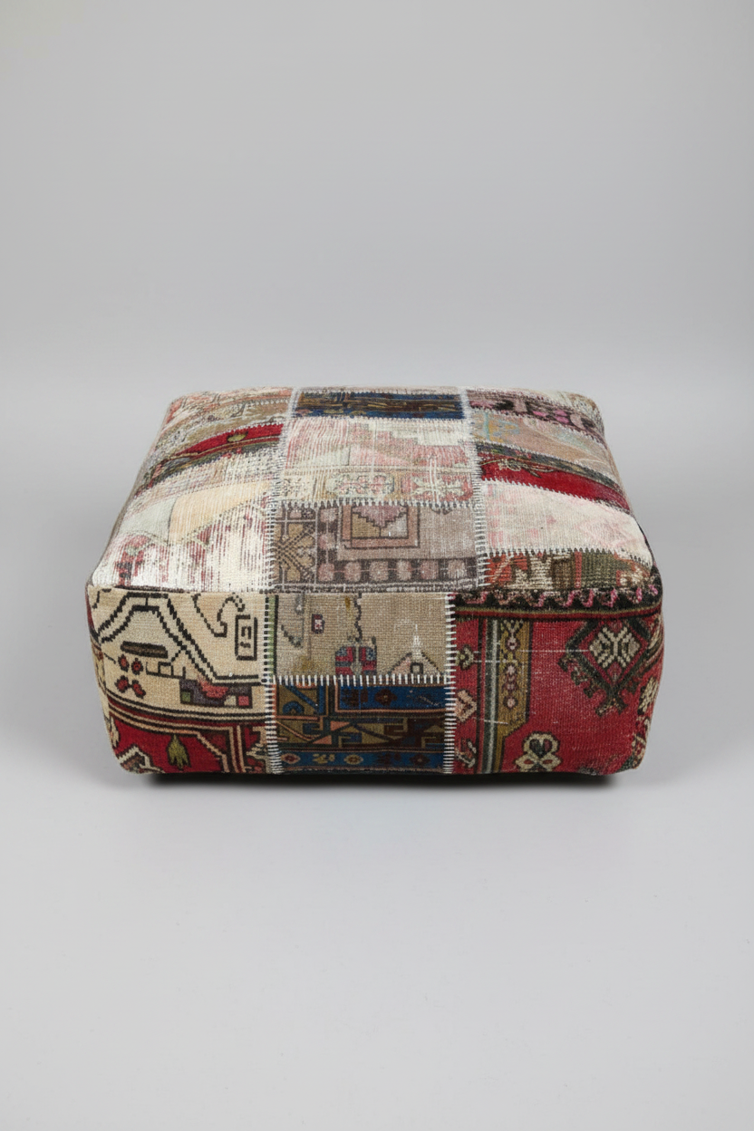 Turkish Kilim Ottoman Pouffe 39"x39"x12" #20-P