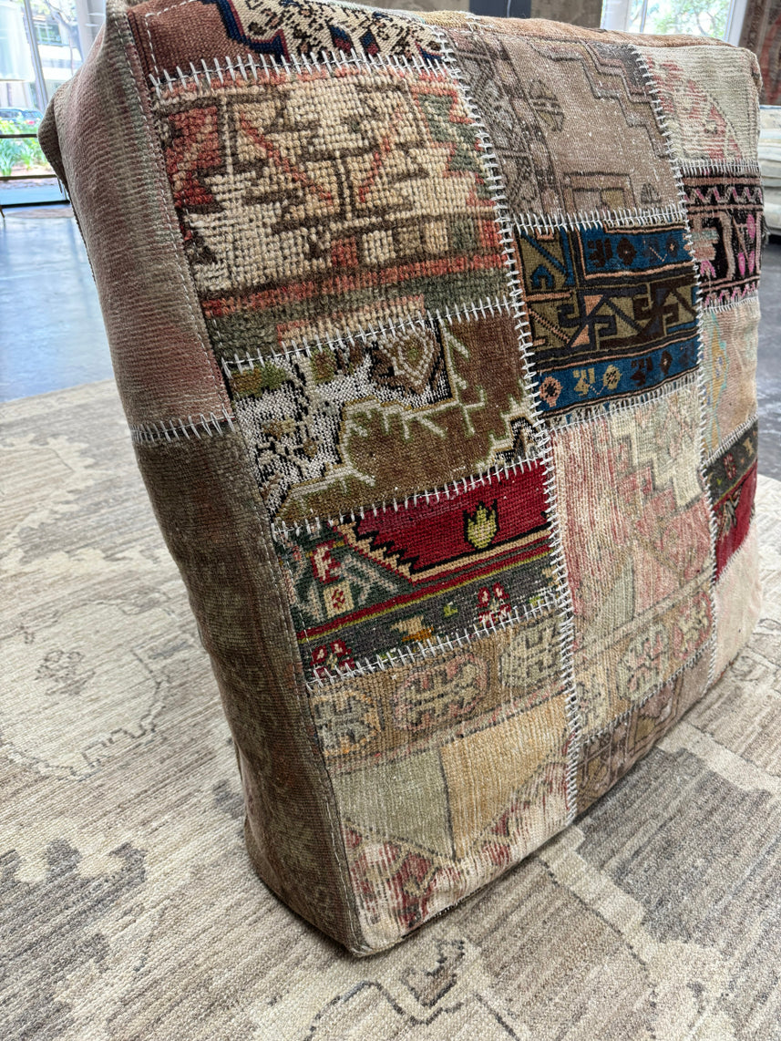 Turkish Kilim Ottoman Pouffe 39"x39"x12" #20-P