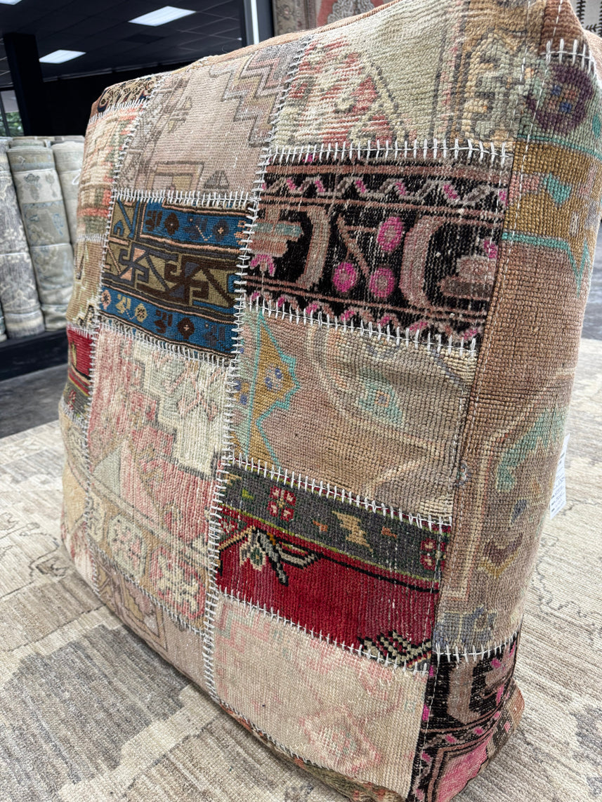 Turkish Kilim Ottoman Pouffe 39"x39"x12" #20-P