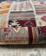 Turkish Kilim Ottoman Pouffe 39"x39"x12" #01-P