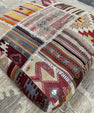 Turkish Kilim Ottoman Pouffe 39"x39"x12" #01-P