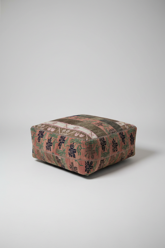 Turkish Kilim Ottoman Pouffe 39"x39"x12" #03-P