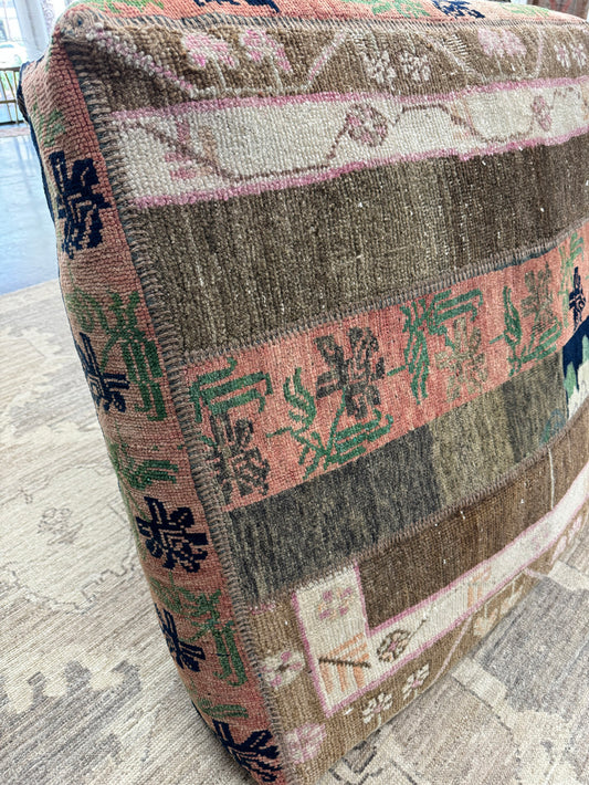 Turkish Kilim Ottoman Pouffe 39"x39"x12" #03-P
