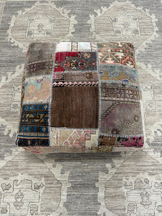 Turkish Kilim Ottoman Pouffe 39"x39"x12" #23-P