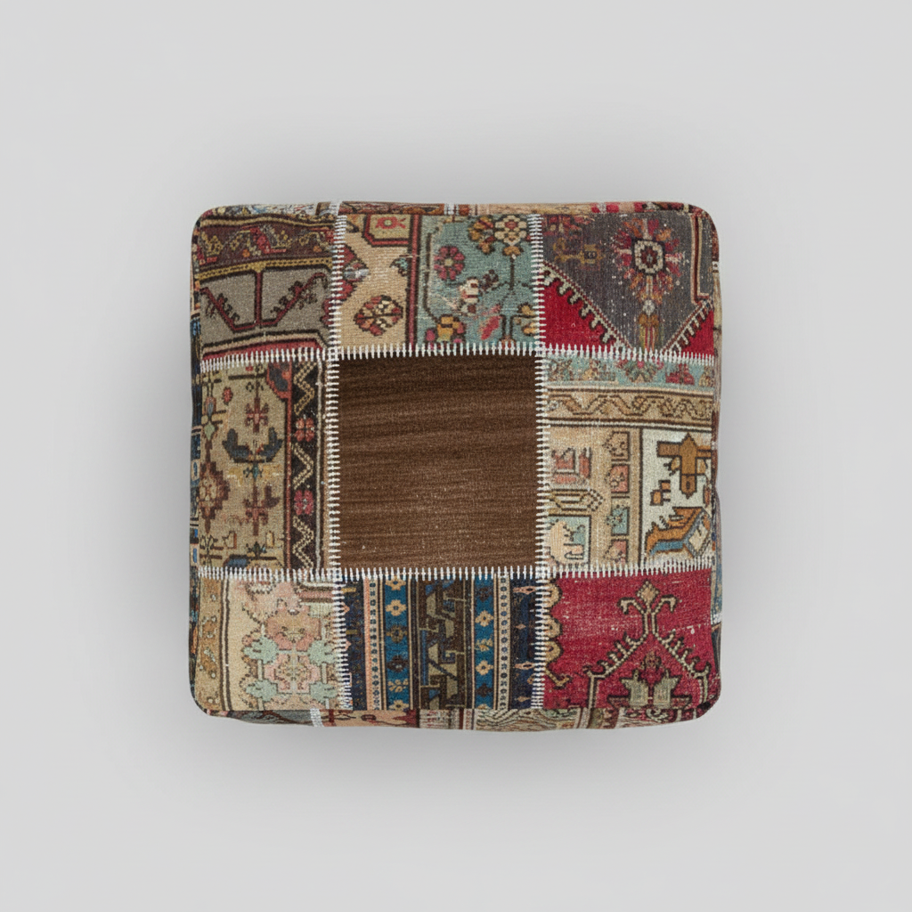 Turkish Kilim Ottoman Pouffe 39"x39"x12" #23-P
