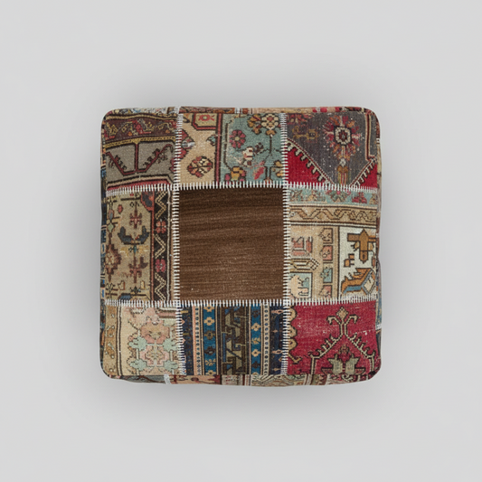 Turkish Kilim Ottoman Pouffe 39"x39"x12" #23-P