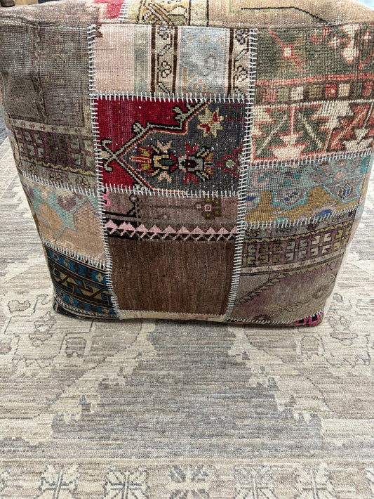 Turkish Kilim Ottoman Pouffe 39"x39"x12" #23-P