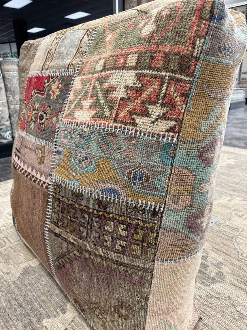 Turkish Kilim Ottoman Pouffe 39"x39"x12" #23-P