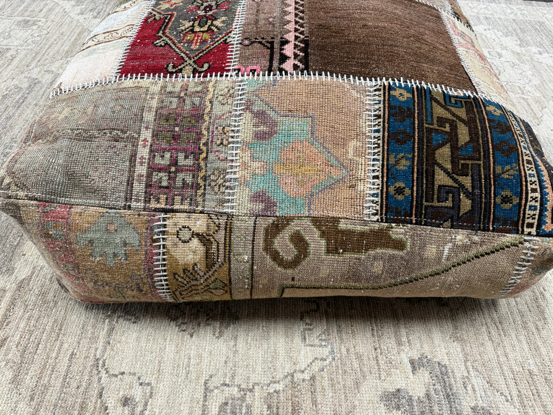 Turkish Kilim Ottoman Pouffe 39"x39"x12" #23-P